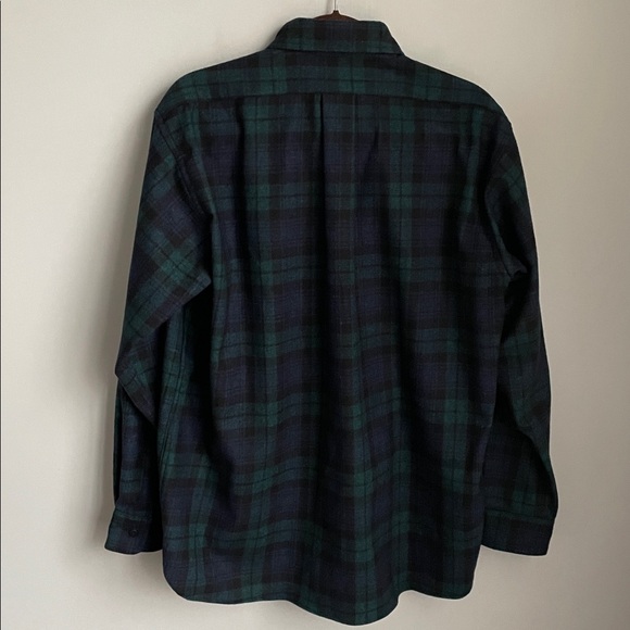 Vintage L.L. Bean Black Watch Plaid Wool Blend Men's Shirt Size Large - Picture 6 of 7